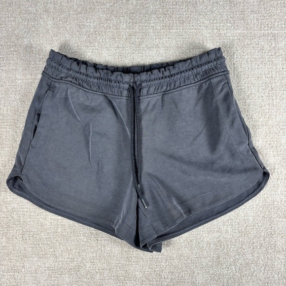 lululemon athletica Pants - Athleta Sweat Shorts Womens Size M Gray Drawstring Elastic Waist Pockets‎